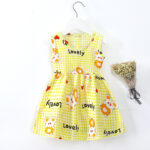 Summer Newborn Baby Clothes Infant Girl Clothes Korean Cute Print Sleeveless Cotton Beach DressPrincess Dresses