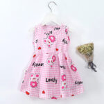 Summer Newborn Baby Clothes Infant Girl Clothes Korean Cute Print Sleeveless Cotton Beach DressPrincess Dresses