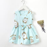 Summer Newborn Baby Clothes Infant Girl Clothes Korean Cute Print Sleeveless Cotton Beach DressPrincess Dresses