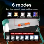 Rechargeable Solar Street Lamp Outdoor LED Flood Light – Waterproof Solar Emergency Camping Light