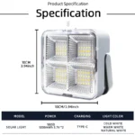 Rechargeable Outdoor LED Solar Flood Light – Waterproof Solar Street Lamp for Garden, Camping